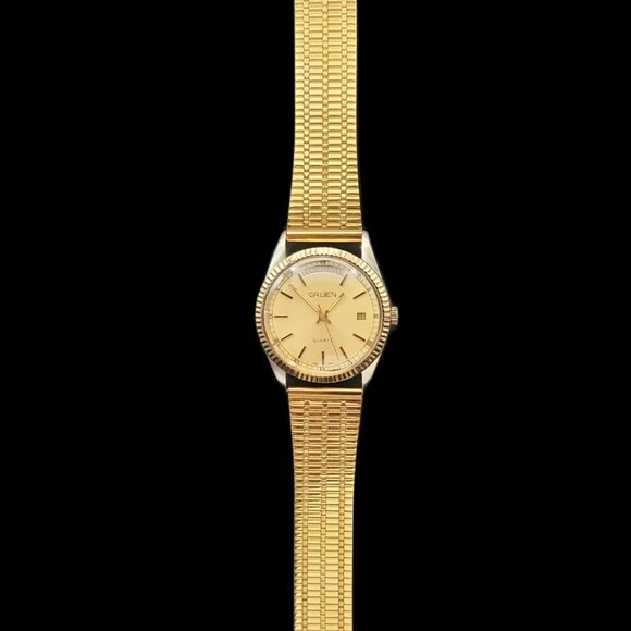 Gruen Swiss Mens Quartz Analog Watch With Date & Date Displays - Picture 1 of 9